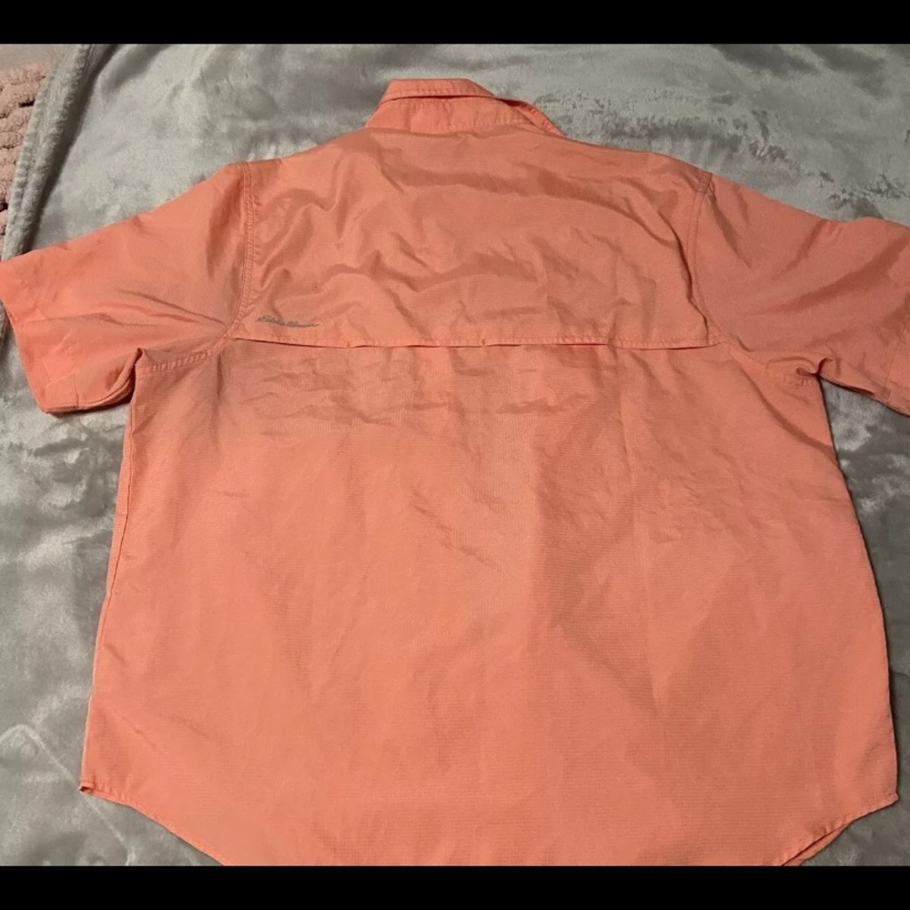 Eddie Bauer Outdoor Fishing/Hiking Vented  Button Up Shirt Men’s XL coral - Picture 2 of 10